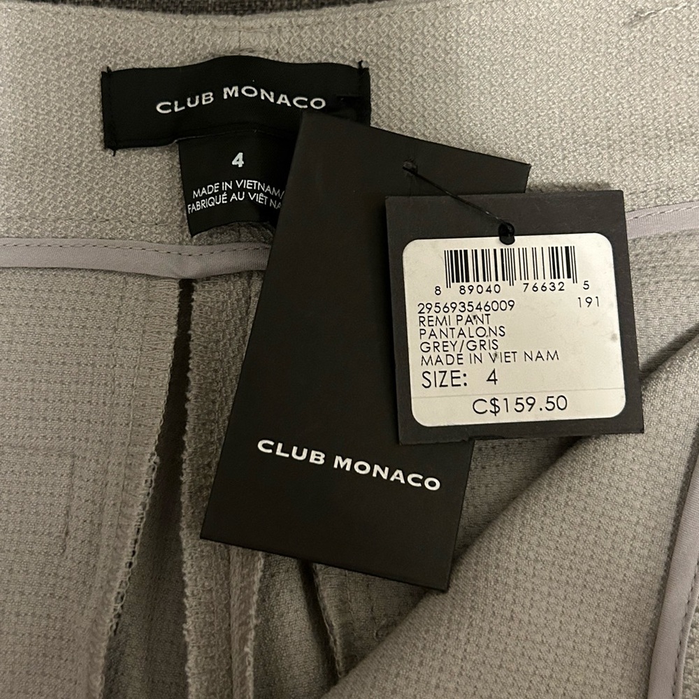 NWT CLUB MONACO | Remi Slim Crop Pant | Grey | Size 4 - Picture 8 of 10